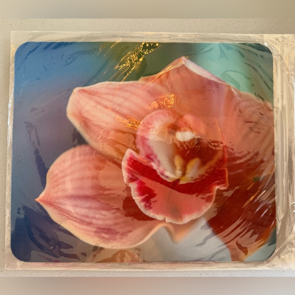 Original Pink and Red Orchid Photography mousepad